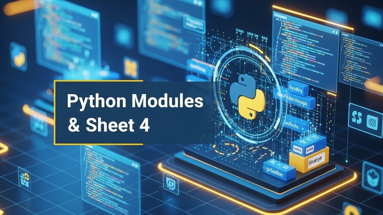 شرح Python Modules وحل شيت 4 بالتفصيل (مكتبات بايثون) 🐍