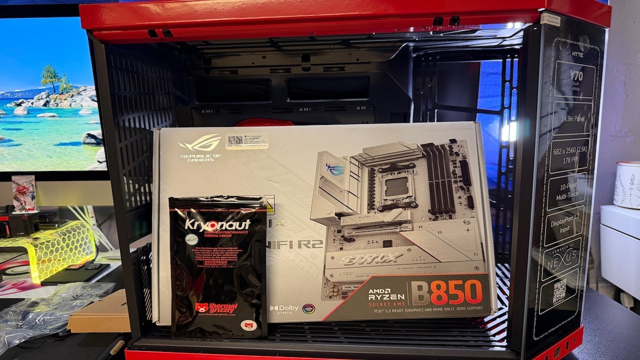 Сборка ПК 2026 HYTE Y70 с сенсорным экраном без осей, демонстрация