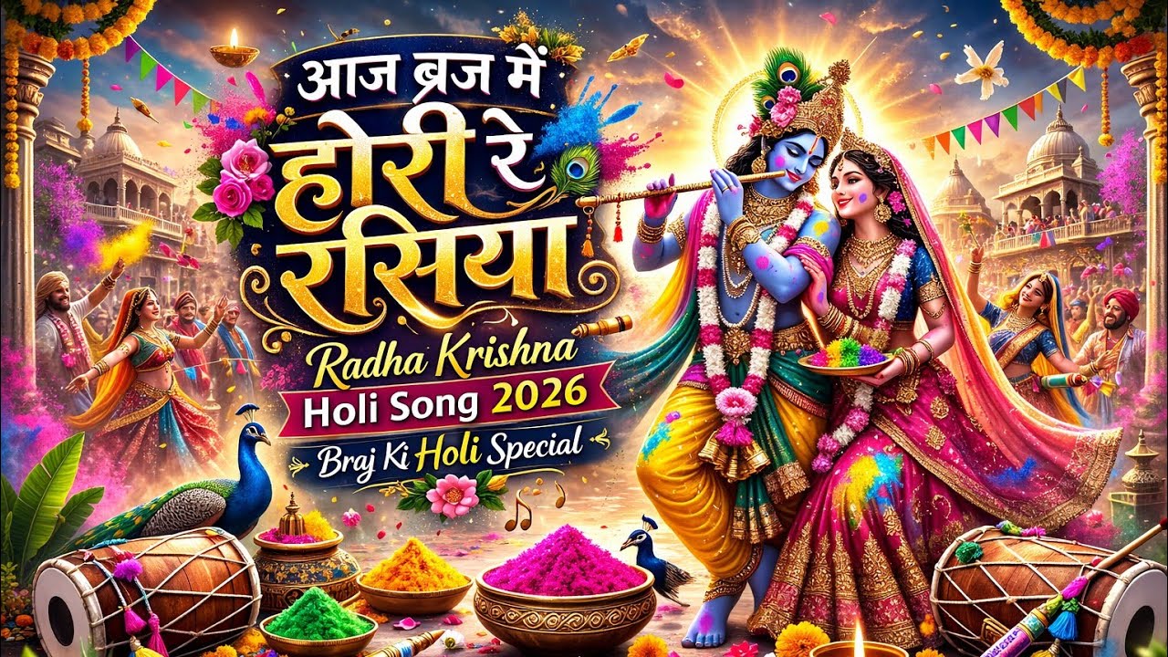 आज ब्रज में होरी रे रसिया 🌸 | Radha Krishna Holi Song 2026 | Braj Ki Holi Special
