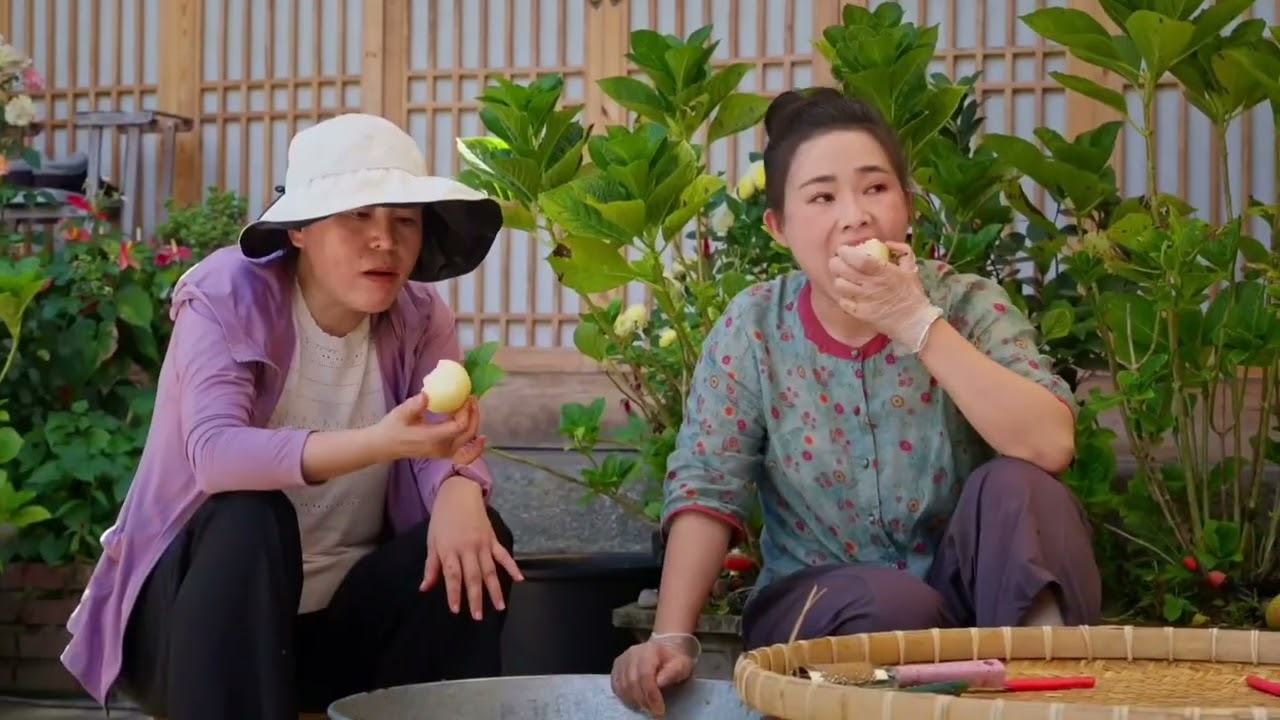 বসন্তের সবুজ প্রকৃতিতে জ্যাম তৈরি 