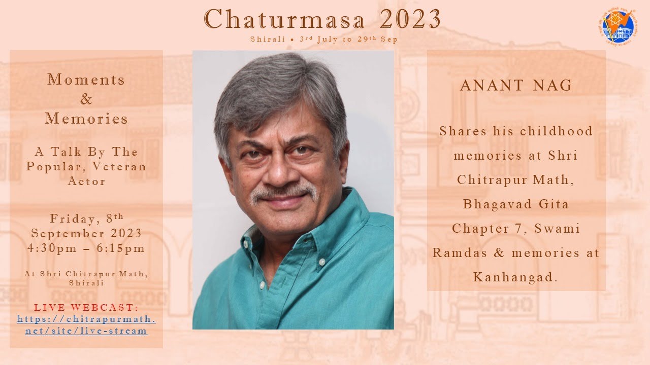 Live from SCM, Shirali - A Talk By The Popular, Veteran Actor - Anant Nag (8th September 2023)