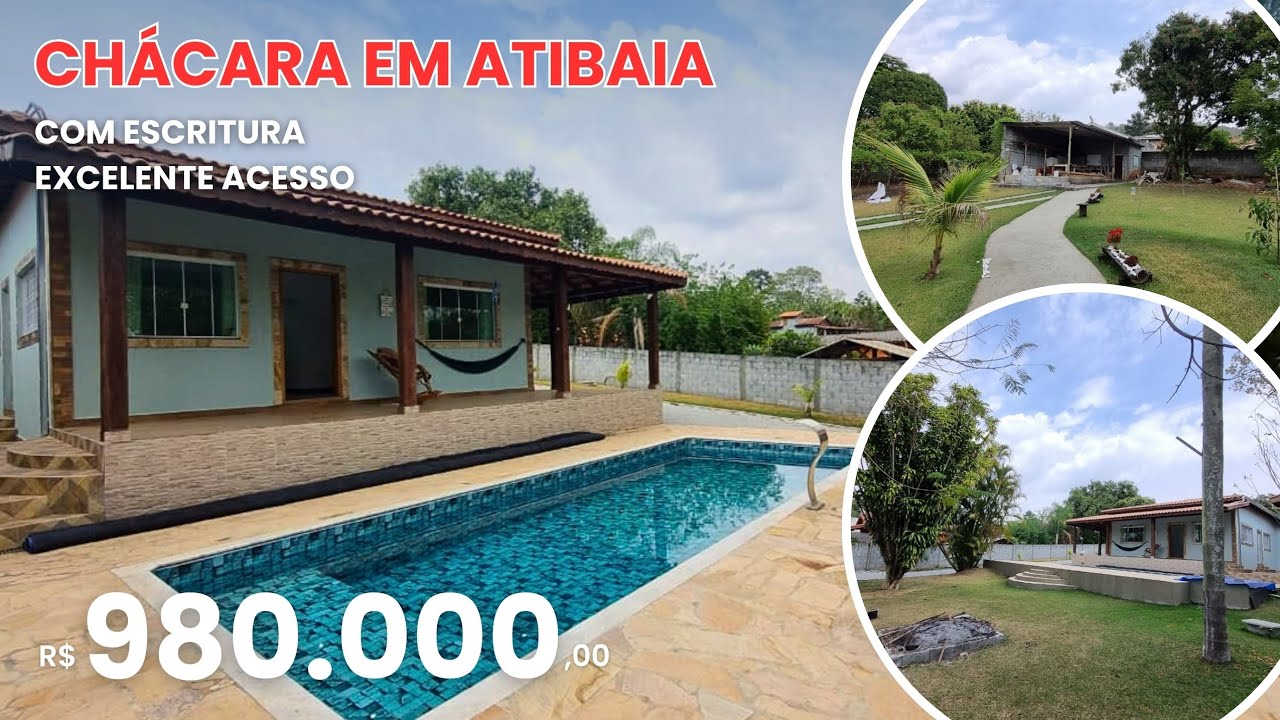 CHÁCARA A VENDA EM ATIBAIA | COM ESCRITURA | PISCINA | MUITO TERRENO - Heitor Neto