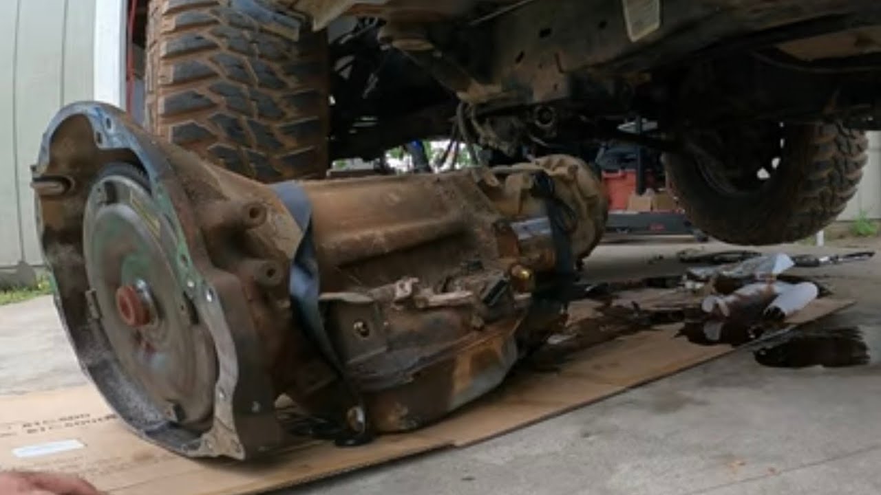 How to remove a 42RE 4wd transmission from 2003 Dodge Dakota