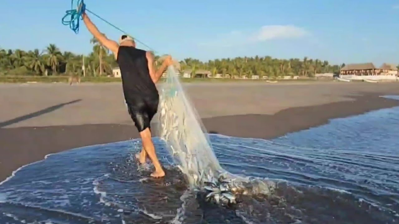 Chelo a puras penas saco la atarraya del mar 😱😱😱