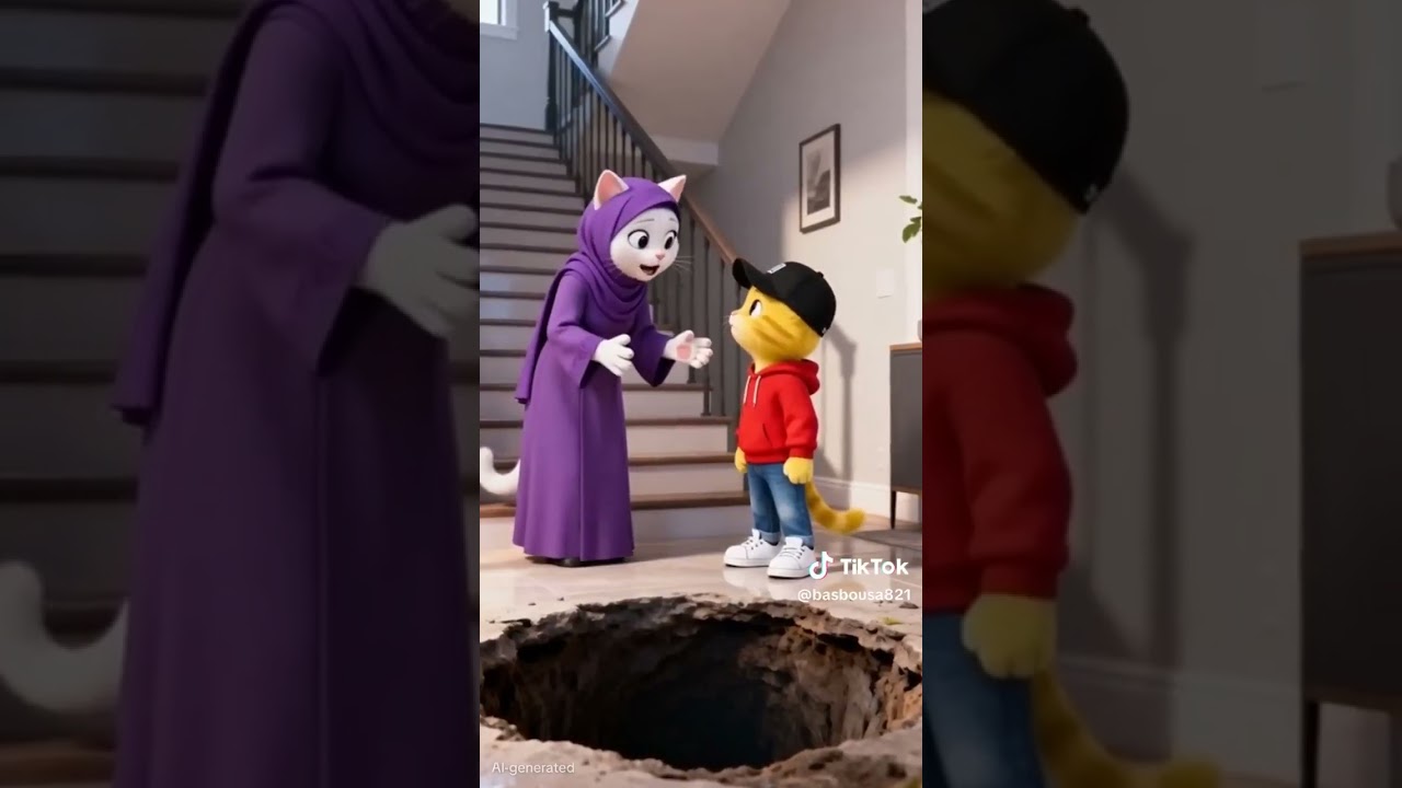 جبر الخواطر مغامرات مياو و أطفال عسل بالذكاء الاصطناعي AI funny kids & sweet Meao cartoon 🐈 😻 🐈‍⬛️ 👶