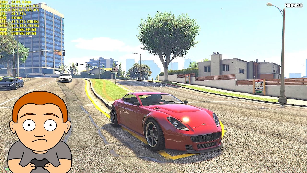 GTA 5 Pc 8K Resolution GTX 1080 TI SLI Frame Rate Performance Test