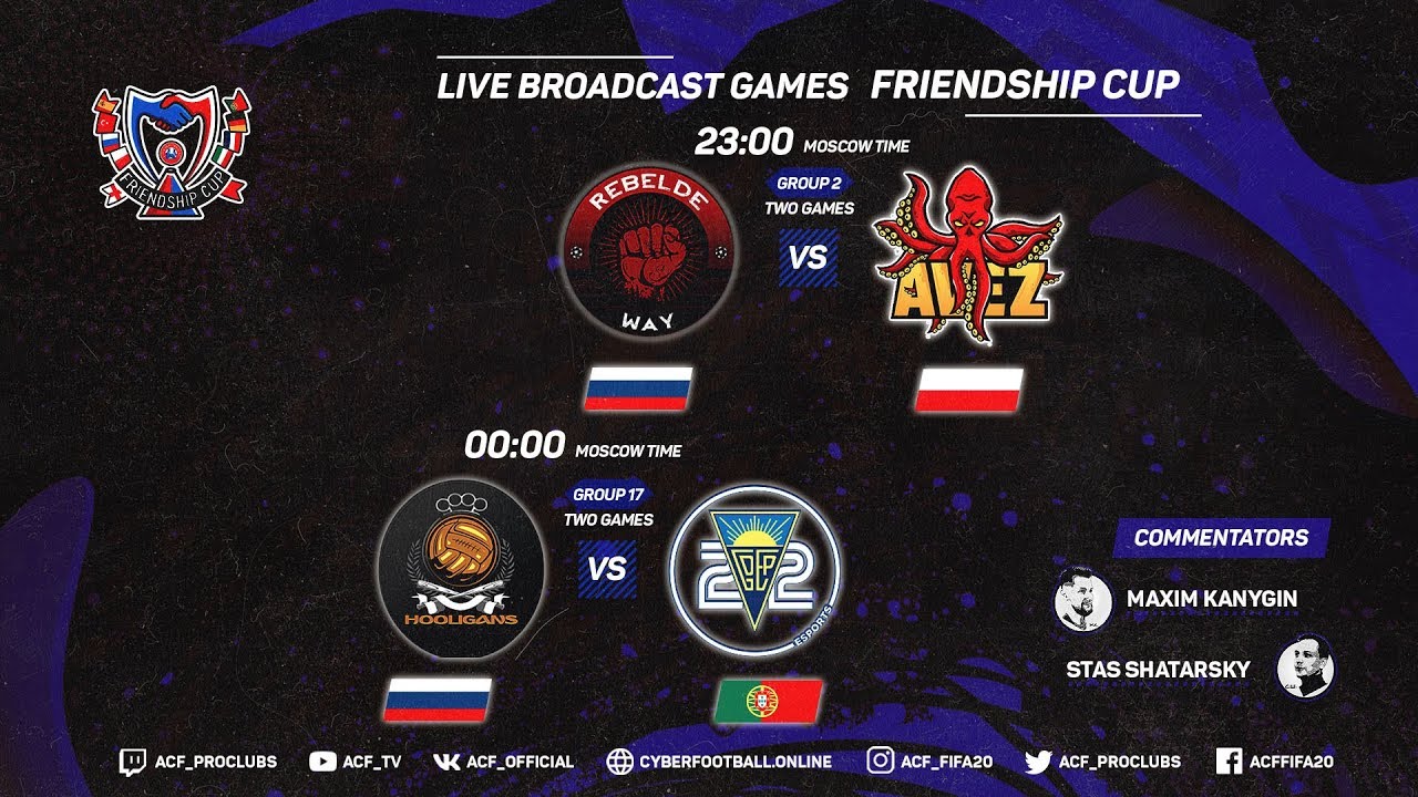 ⚡⚡⚡FRIENDSHIP CUP : Rebelde Way - AVEZ ESPORT / Hooligans VFC - Estoril Praia 22 Esports ⚡⚡⚡