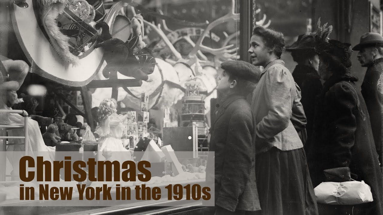 Christmas in New York in the 1910s  Animated photographs