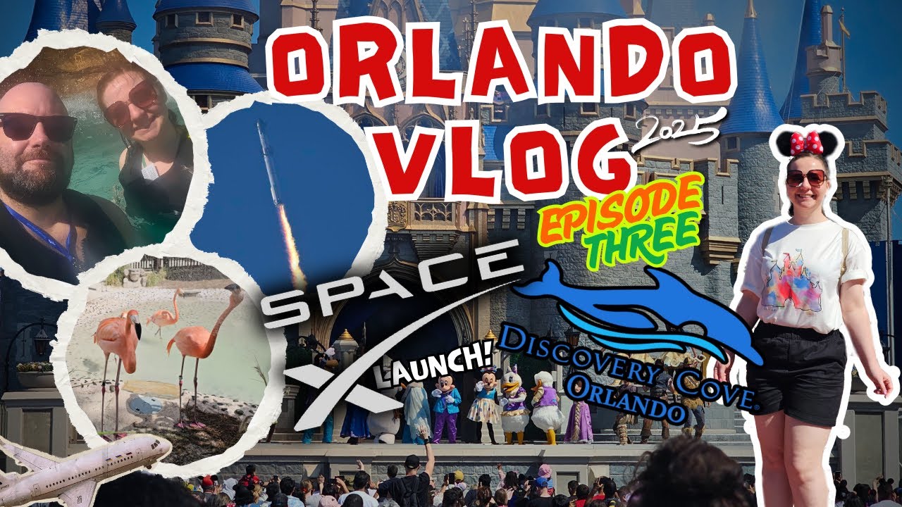 ORLANDO VLOG | Ep. 3: DISCOVERY COVE - Swimming with Dolphins, Space X Launch!
