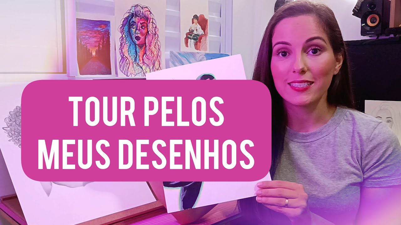 TOUR PELOS MEUS DESENHOS DE 2022 - MOSTREI AS TÉCNICAS DE DESENHO QUE MAIS USEI ESSE ANO