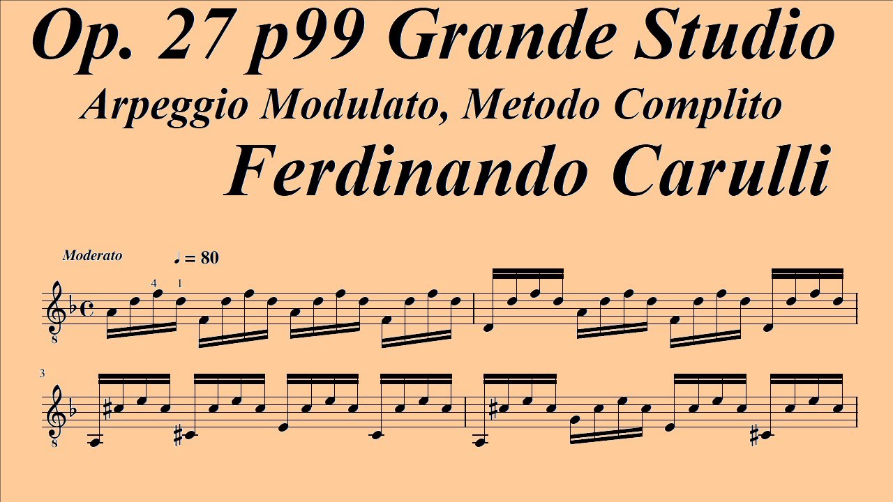 Ferdinando Carulli Op. 27 page 99 Grande Studio Arpeggio Modulato, Metodo Complito Score video