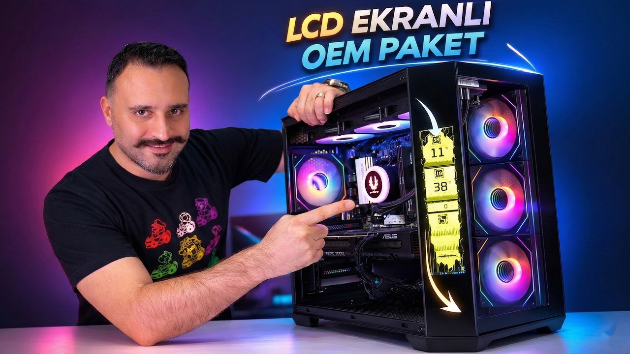 LCD EKRANLI OEM PAKET! Asus RTX 5070 Ti & Ryzen 7800X 3D