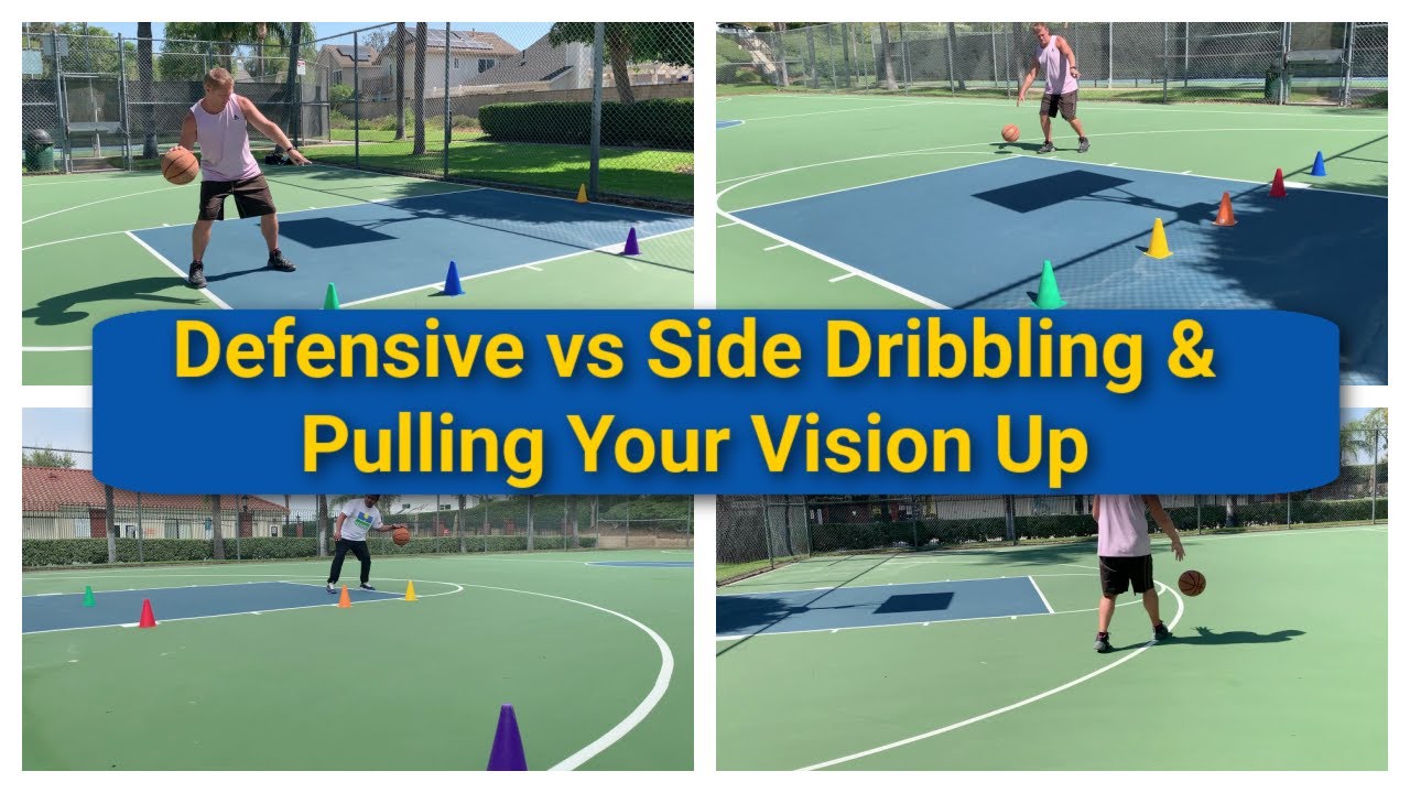 Dribbling Lesson 4  Side dribbling, defensive dribbling & drills to pull vision up while dribbling