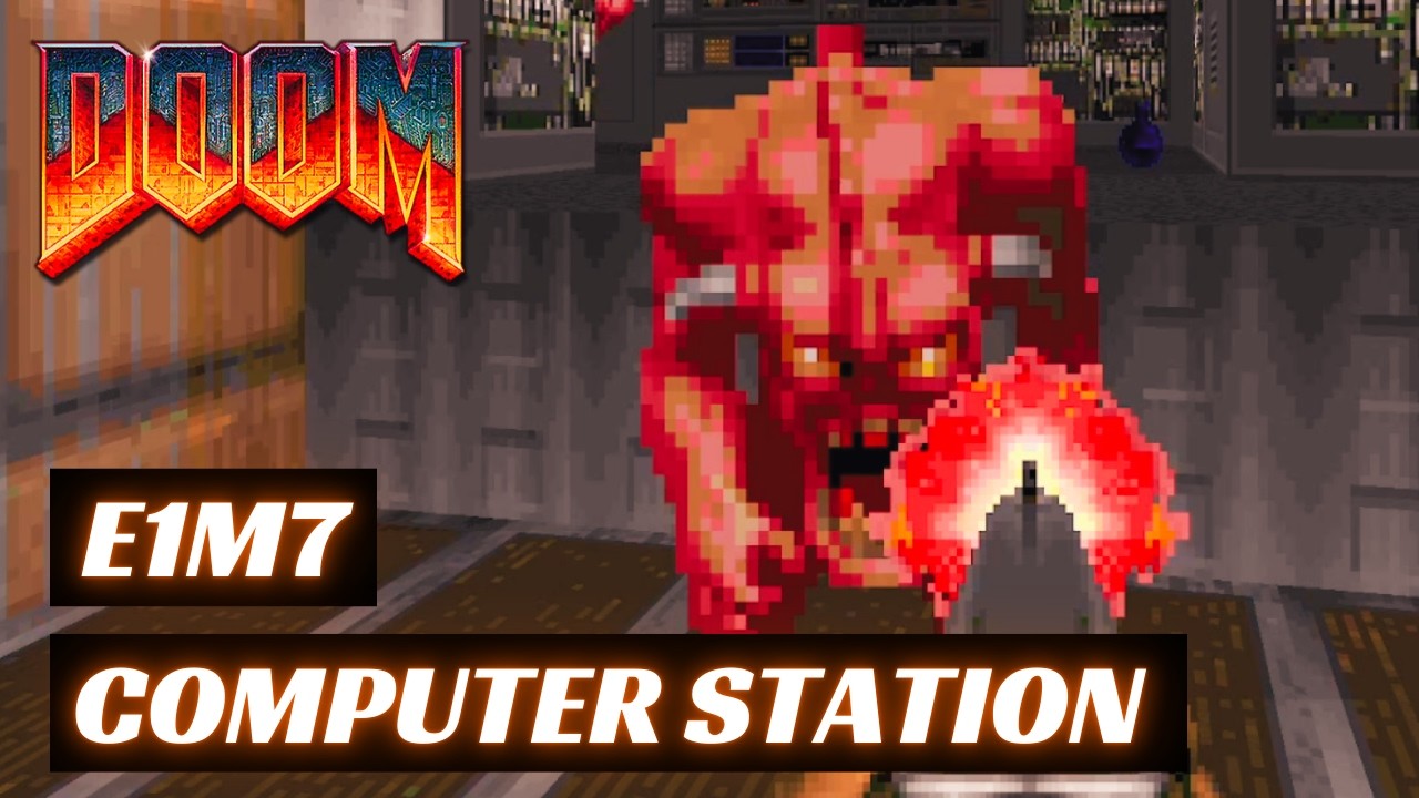Прохождение Doom + Doom II (100%) (Doom: E1M7: Компьютерная станция)
