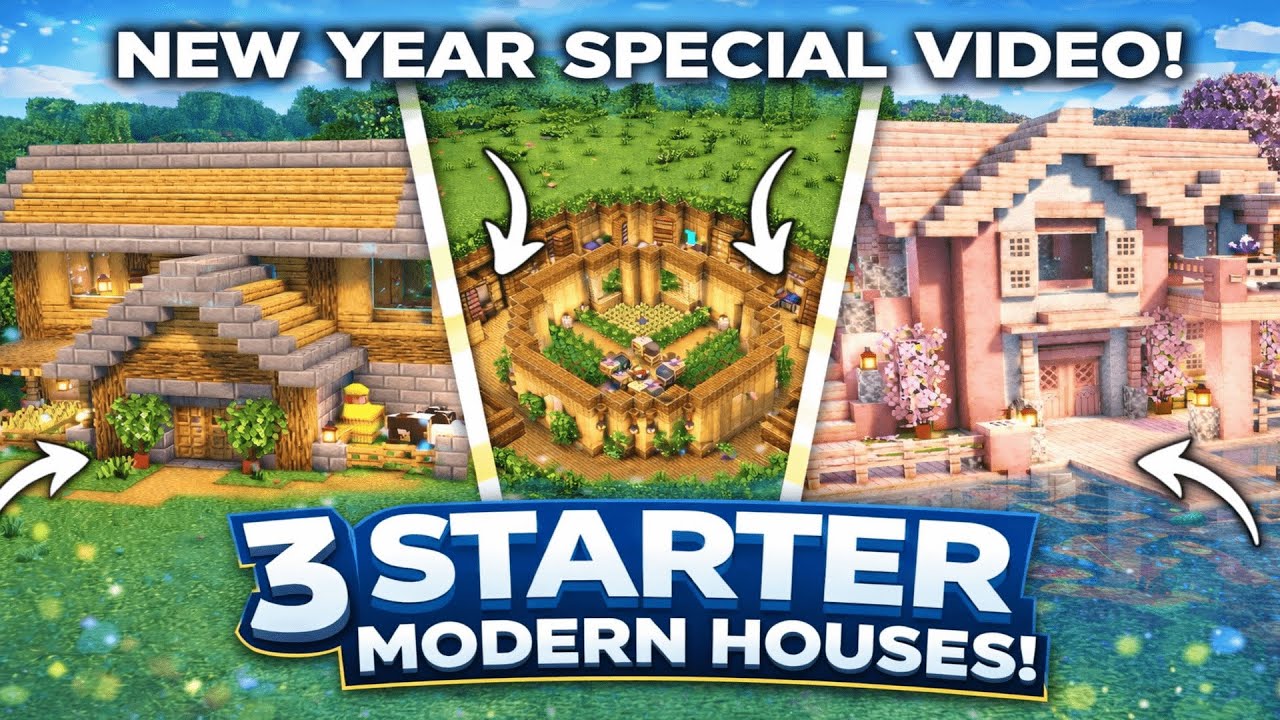 Minecraft INSANE Modern Starter Houses That Are EASY to Build! 