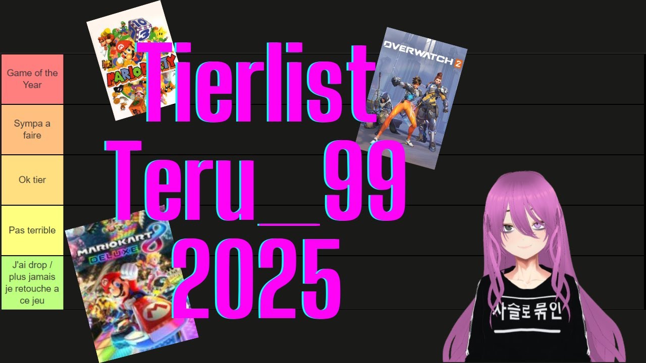 Tierlist de mes jeux stream en 2025