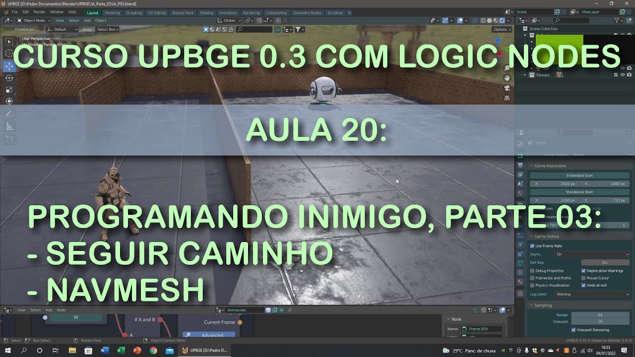 Curso UPBGE 0.3 - Aula 20: IA de Inimigo, Parte 03