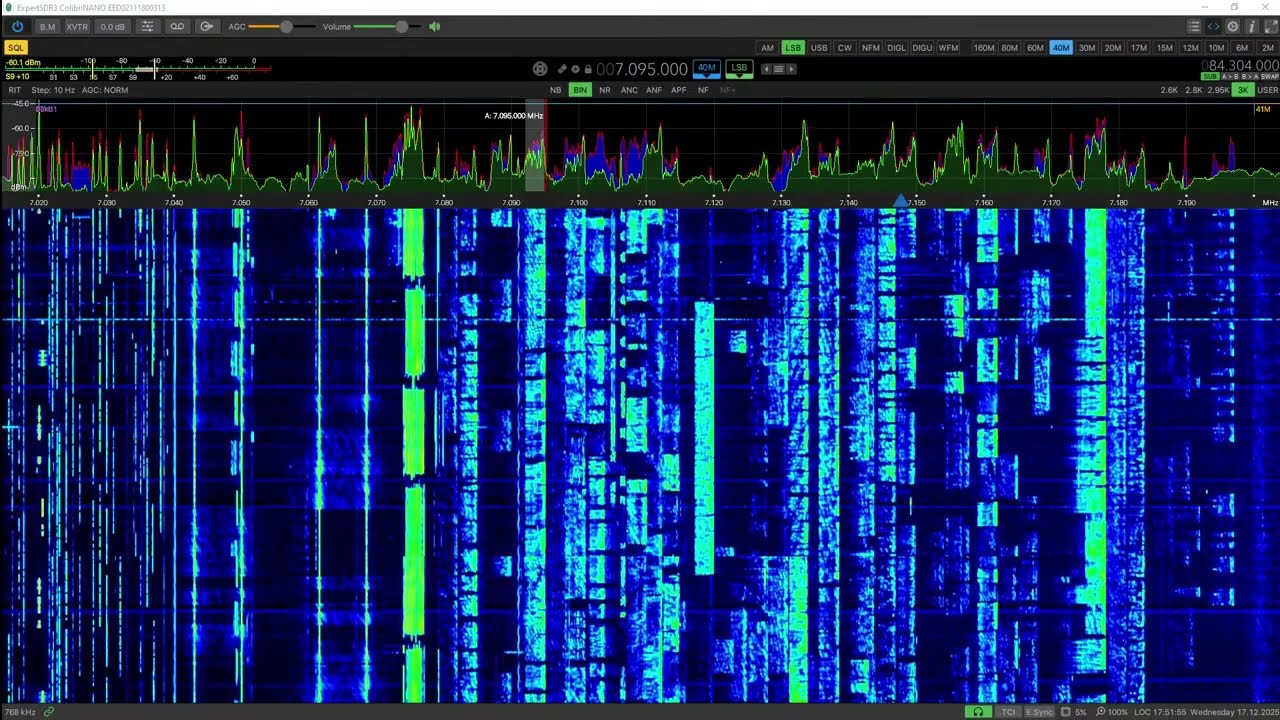R&eacute;ception HF sur cl&eacute; Colibrinano de SunSDR - Logiciel Expert SDR3  V1.10.12 beta - QSO avec F4LSL