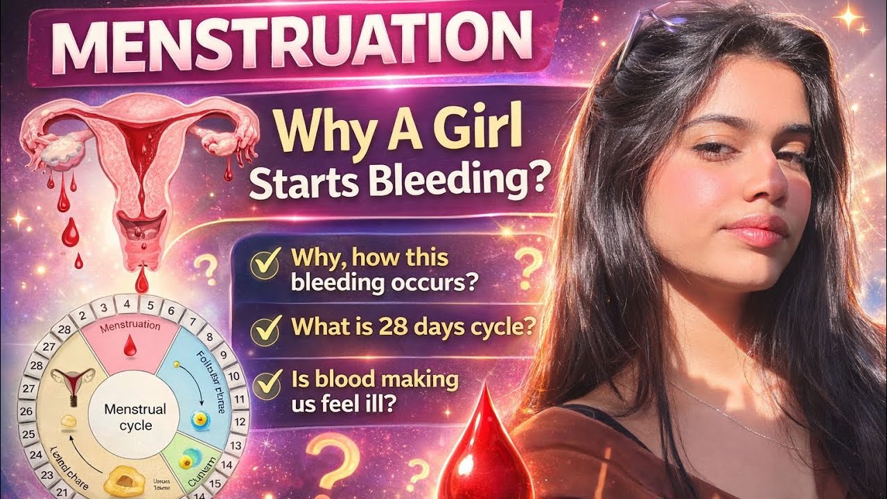 Menstruation and 28 days cycle. Why does a girl start bleeding?