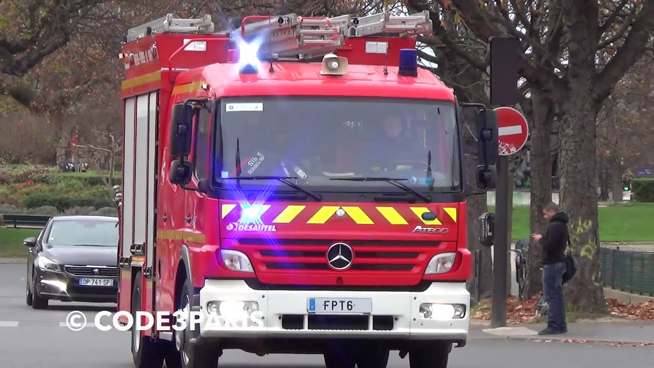BSPP FPT 6 - CS Chaligny  // Paris Fire Engine 6 Responding