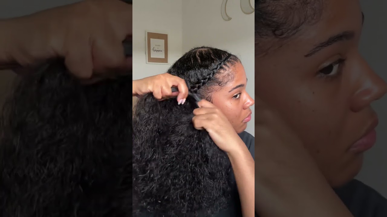 2 French braids on natural hair #braids #naturalhair
