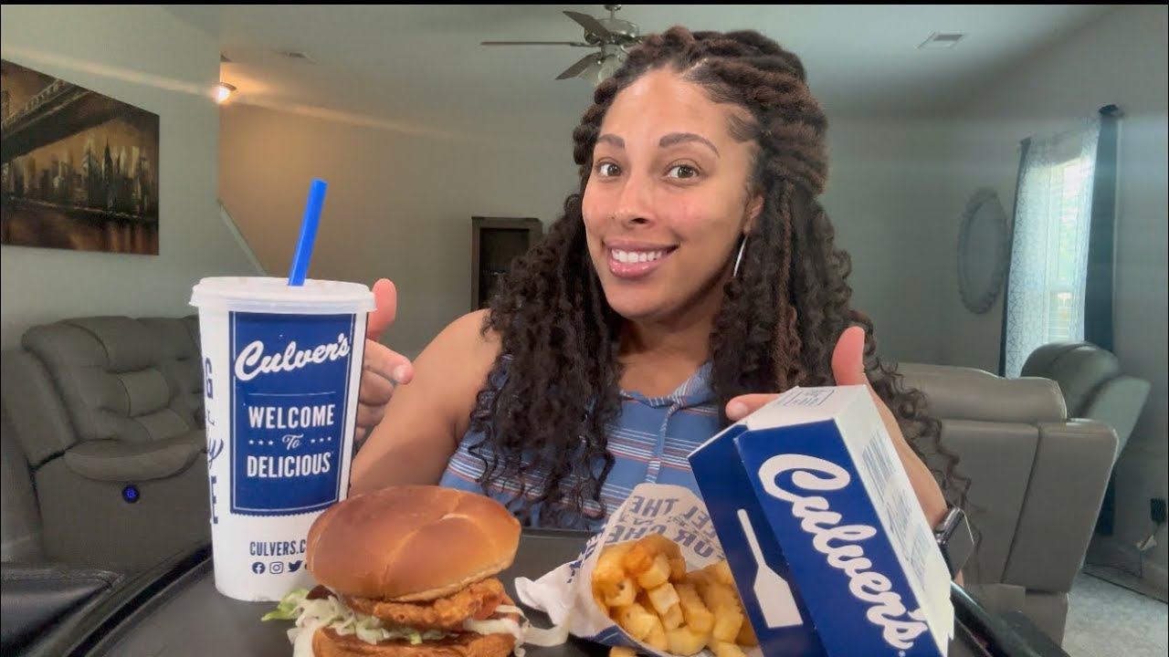 Culver’s Crispy Chicken Sandwich #mukbang #eatwithme #foodie #asmr #culvers #chicken