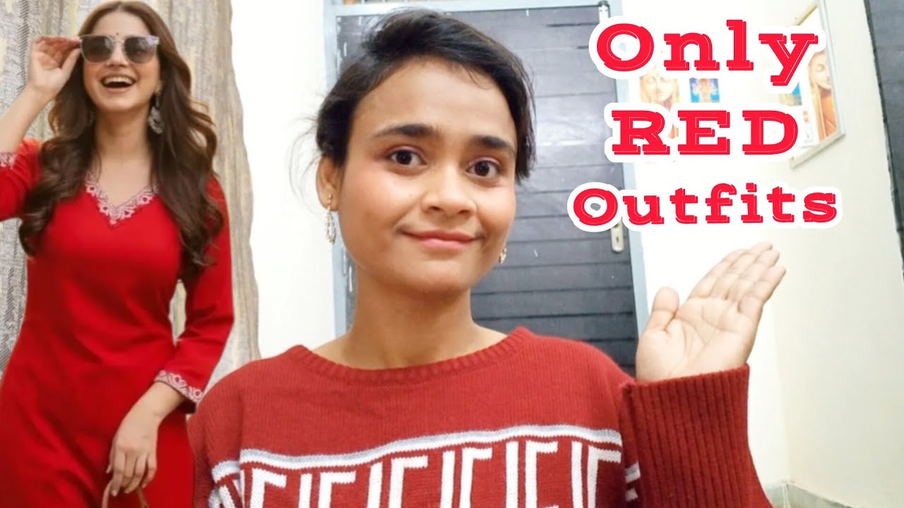 Only Red Outfits 😍 Red dress, red suit, red saree, red hoodie, red top Valentine Day outfit idea ♥️
