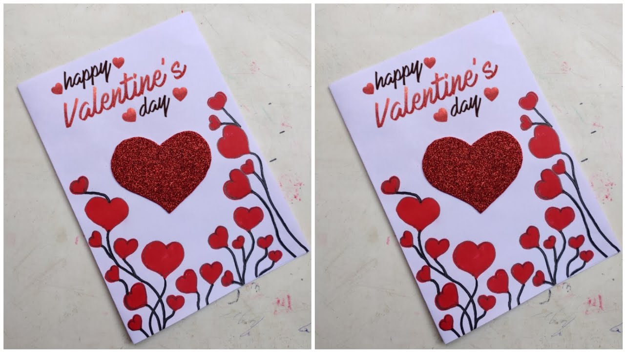 Easy And Unique Valentine's Special Greetings Card Making // Happy Valentine's Day Card //