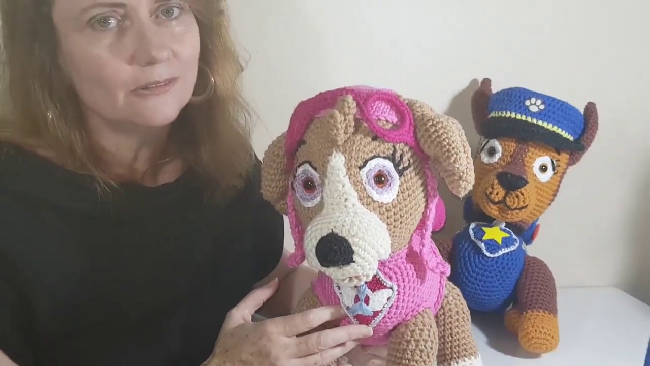 Tutorial Amigurumi Patrulha canina Skye Video 04 de 04