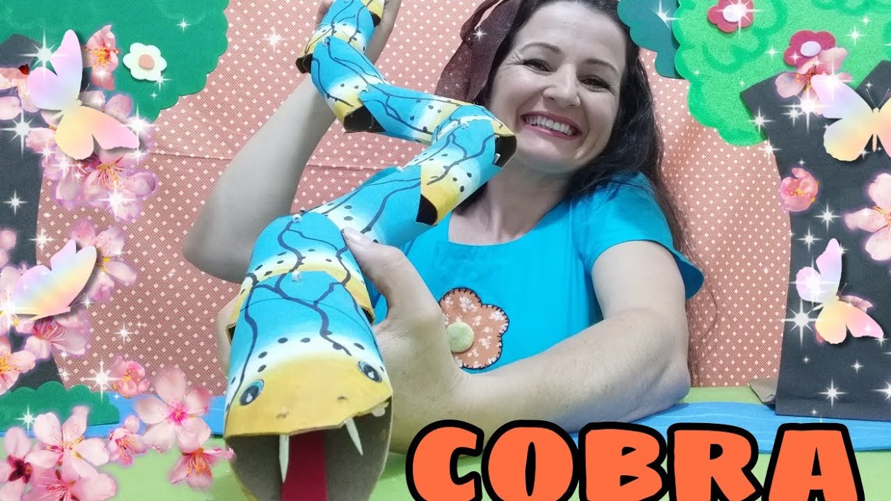 COBRA. Passo a passo. Com rolinho de papel higiênico.
