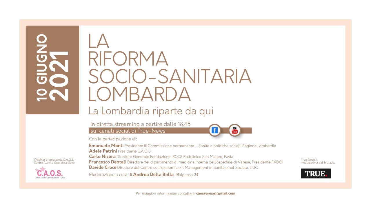 La riforma socio-sanitaria lombarda. La Lombardia riparte da qui