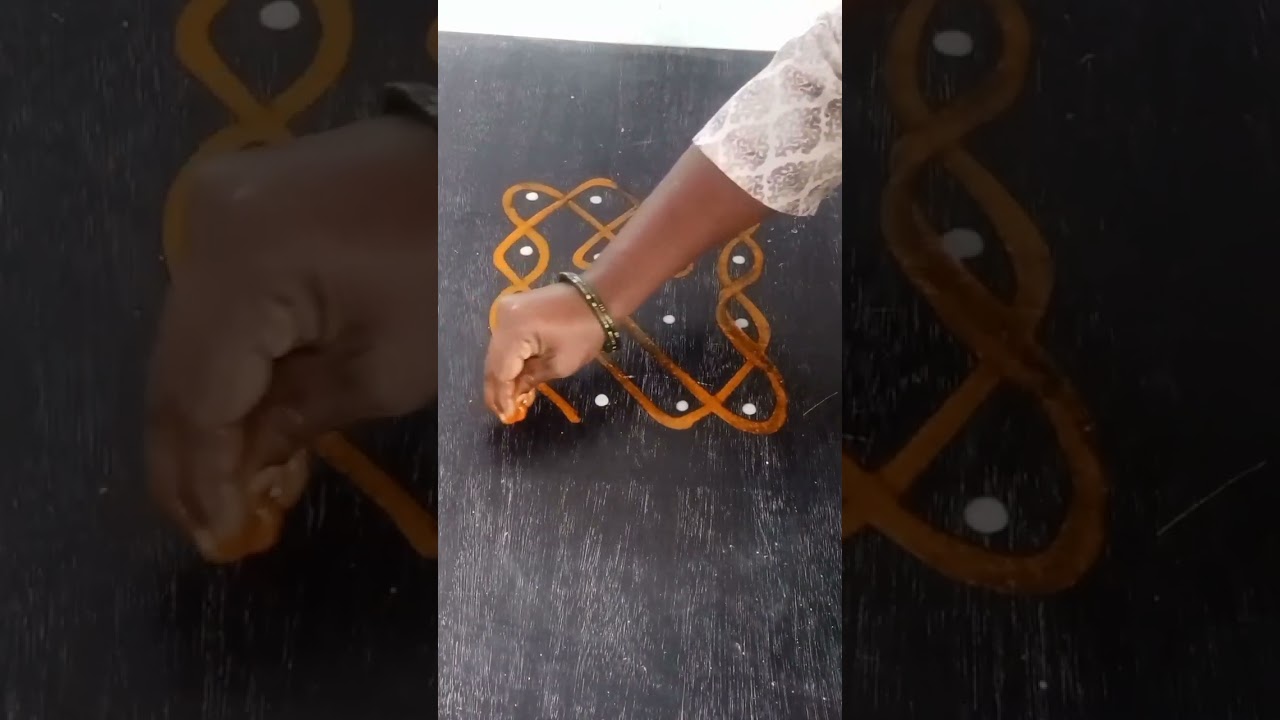 Traditional Arisi Maavu Kolam (7x3 Dots) | Elegant Kambi Kolam Tutorial