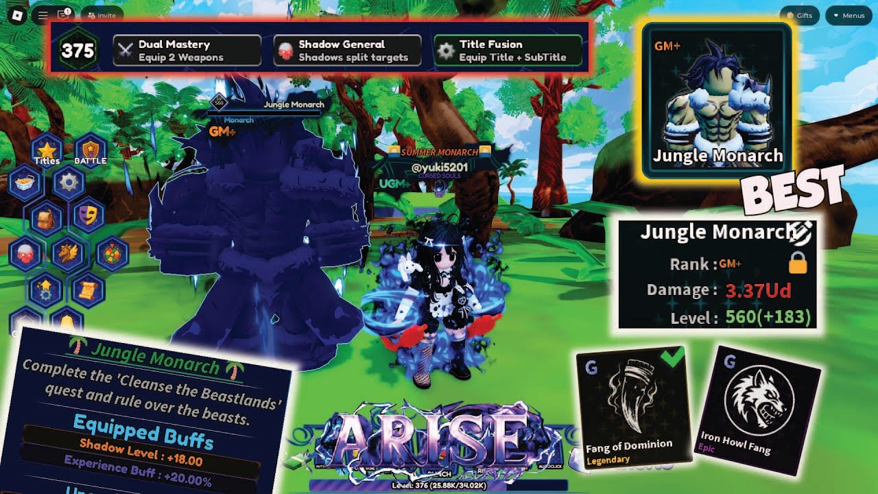 New BEST  GM+ JUNGLE MONARCH!!! New Relic!! New Title!! Arise CrossoverNew  崛起十字路口