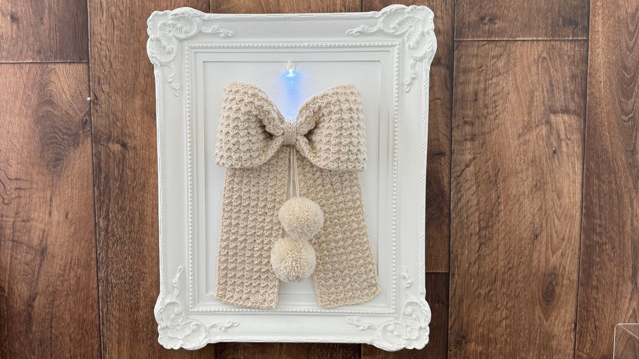 Como fazer um laço de croche e montar um quadro lindo !!