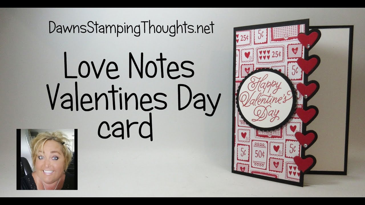 Love Notes Valentines day card featuring Stampin'Up! products