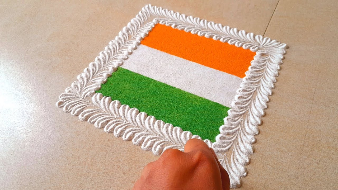 26 january Republic Day Rangoli Design || Tiranga Rangoli #artistswapnali #republicdayrangoli