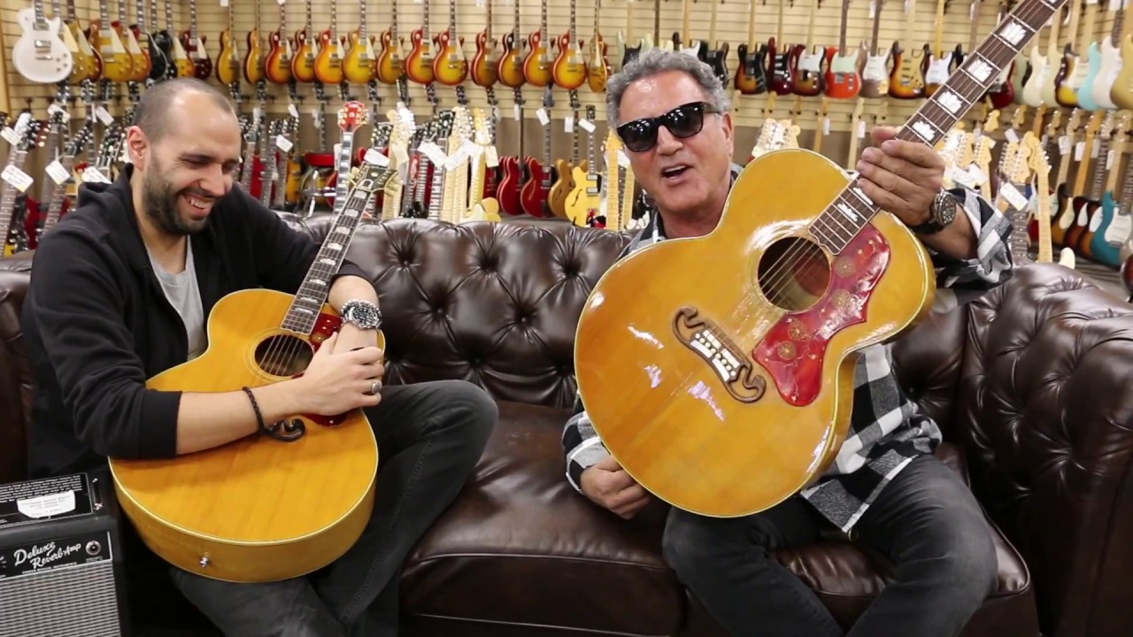 Mark Agnesi and Frank Stallone playing 1956 and 1957 Gibson J-200s here at Norman's Rare Guitars