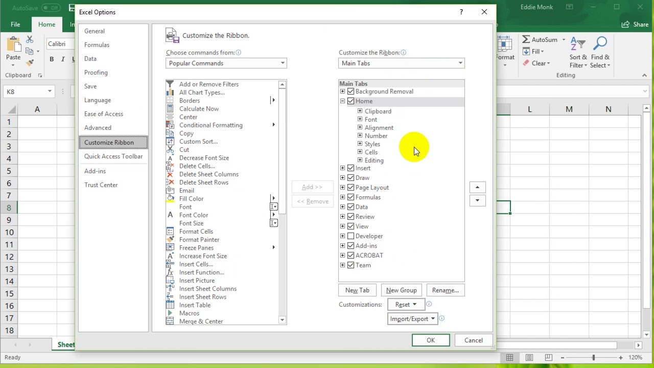 VBA Excel 2016 Lesson 1 - Enable developer tab