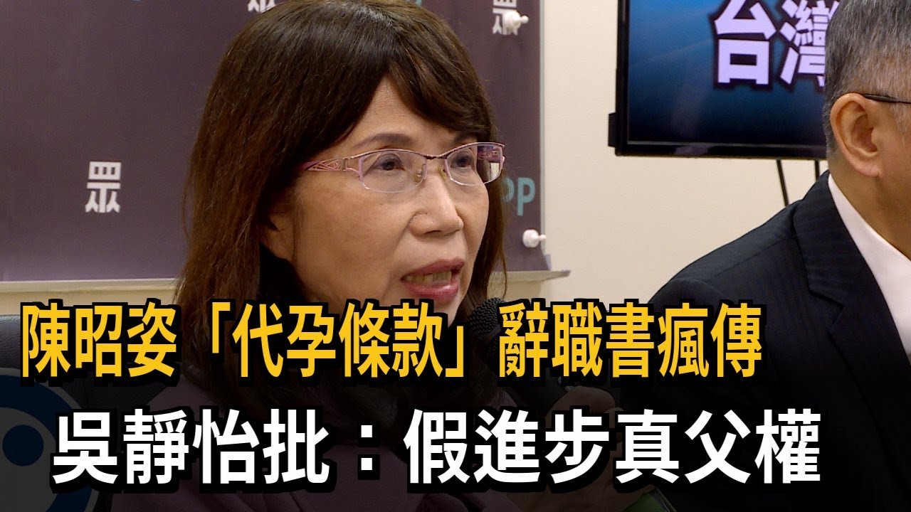 陳昭姿「代孕條款」辭職書瘋傳　吳靜怡批：假進步真父權－民視新聞
