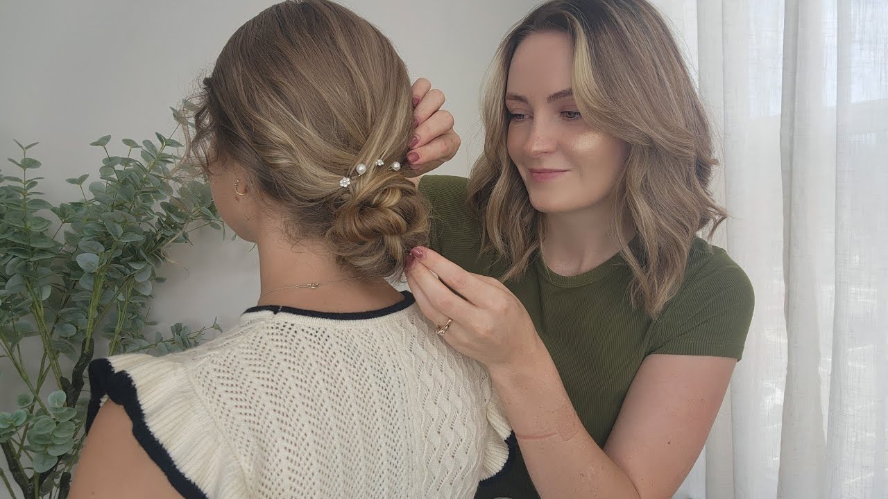 ASMR Perfectionist Wedding Low Bun Elegant Hairstyle - Pinning, Perfecting & Finishing Touches