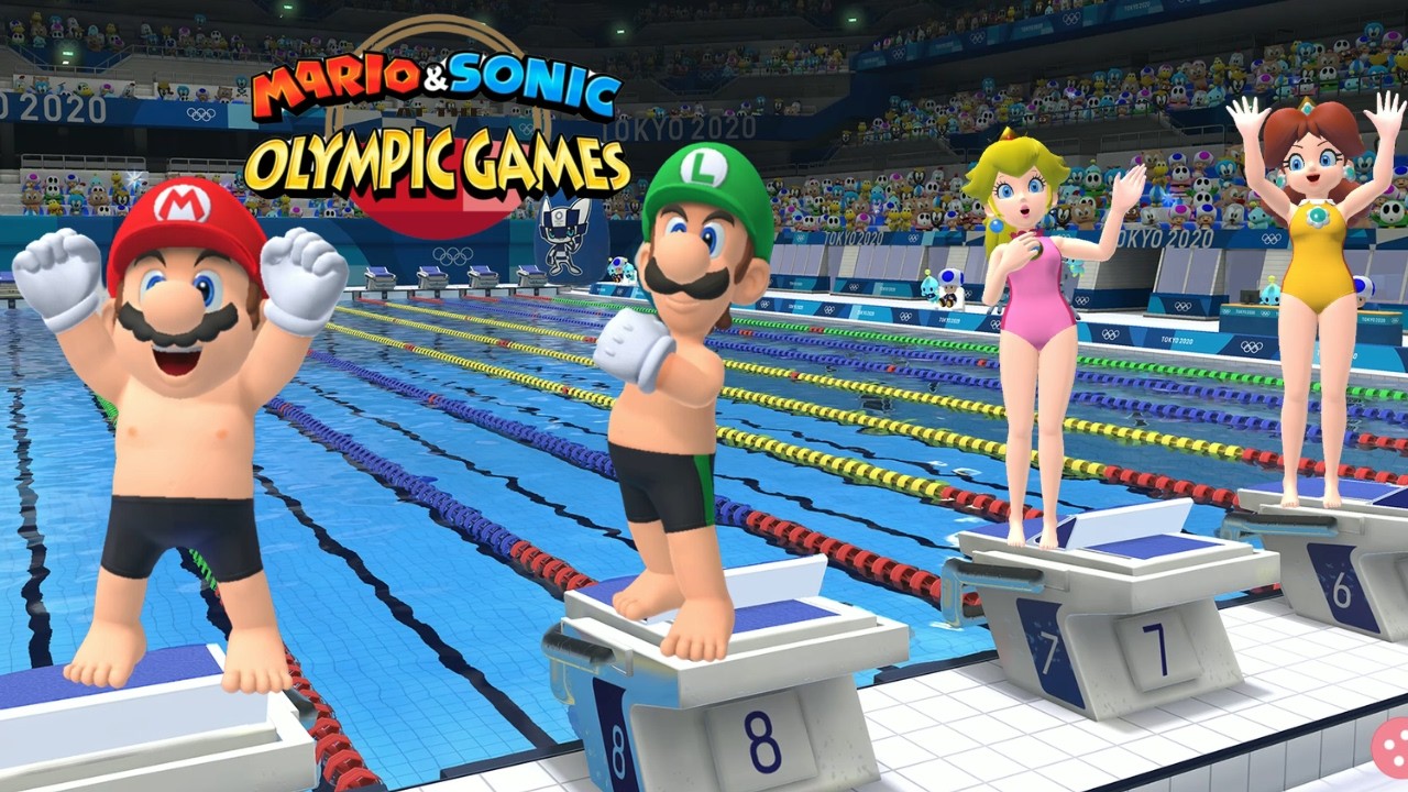 Swimming -100m Very Hard Gameplay Mario & Sonic At The Olympic Games Tokyo 2020 Mario Luigi ++++ Dk