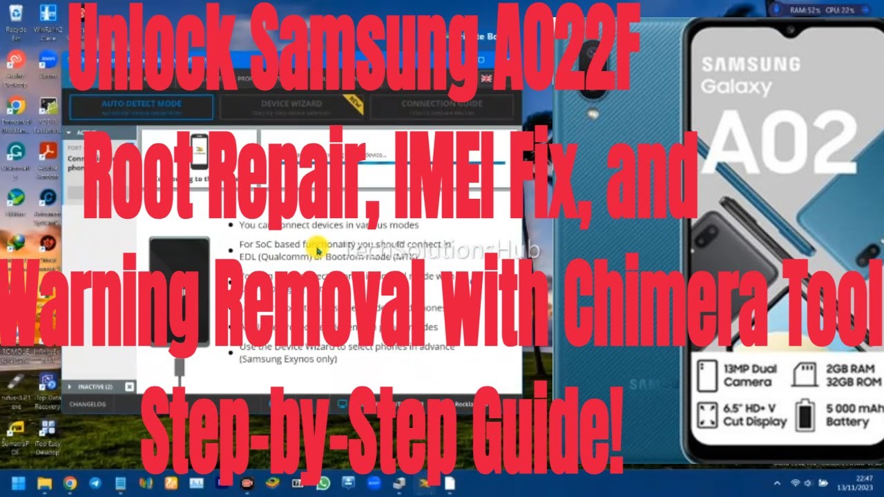 A022f Root Repair IMEI And Remove Warning  With Chimera tool