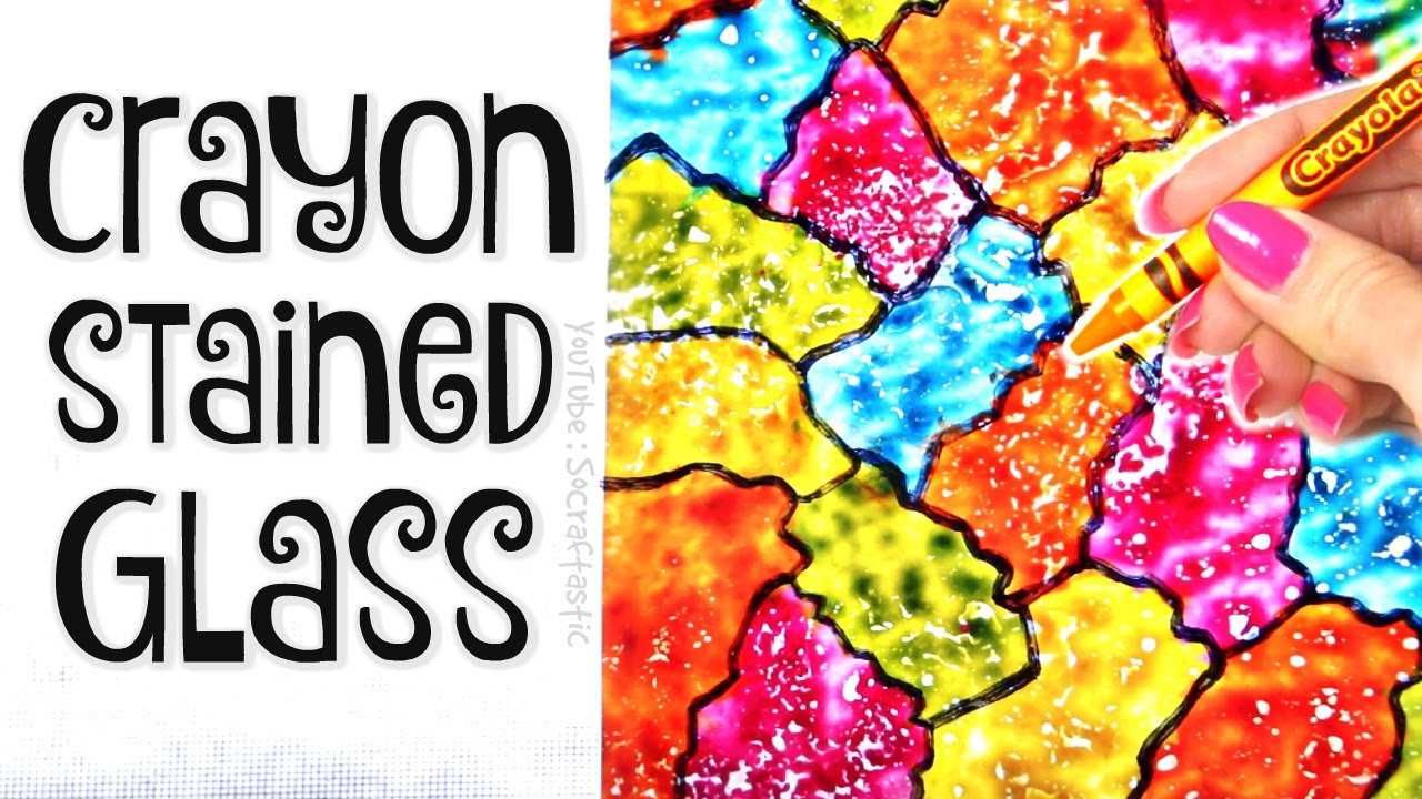 DIY CRAYON STAINED GLASS - Suncatcher Wax Paper Art - How To | SoCraftastic
