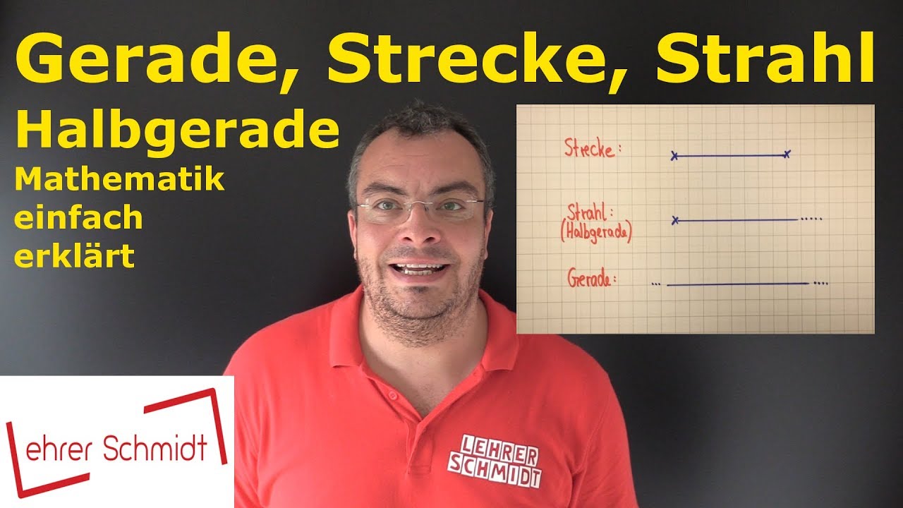 Strecke, Gerade, Halbgerade und Strahl | Geometrie - ganz einfach erklärt | Lehrerschmidt