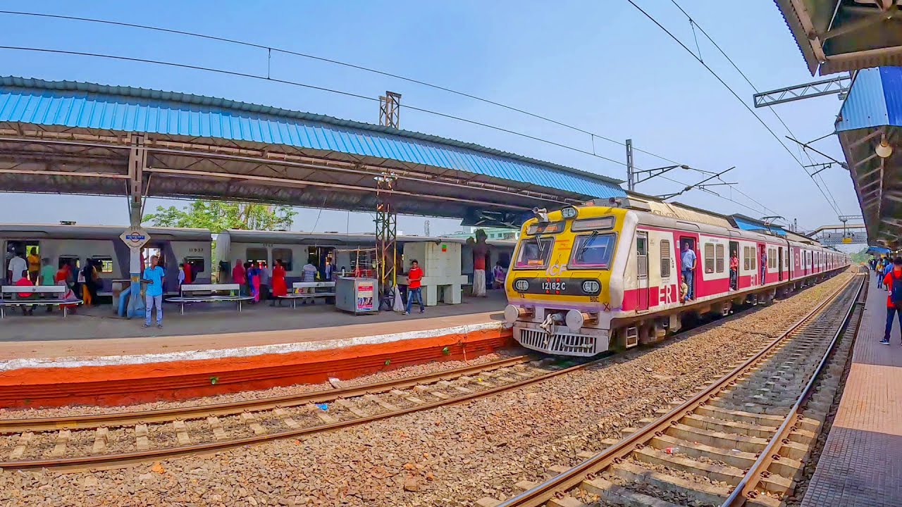 Perfect Train Crossing Two Trains on Two Platform Arriving Same Time