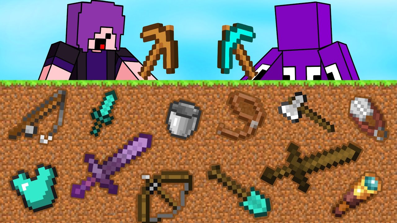 BATALHA DE MINERAR ITENS SECRETOS MINECRAFT 