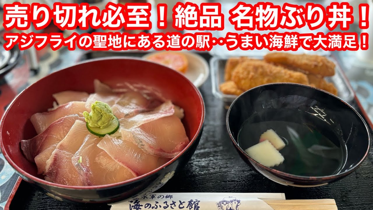 道の駅で‥絶品ぶり丼とアジフライの贅沢ランチ！