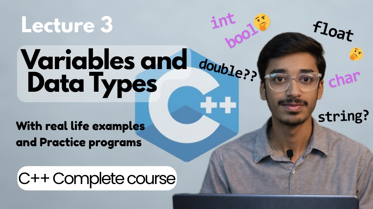 Variables and Data Types in C++ with practice programs and hand written notes | Lecture 03