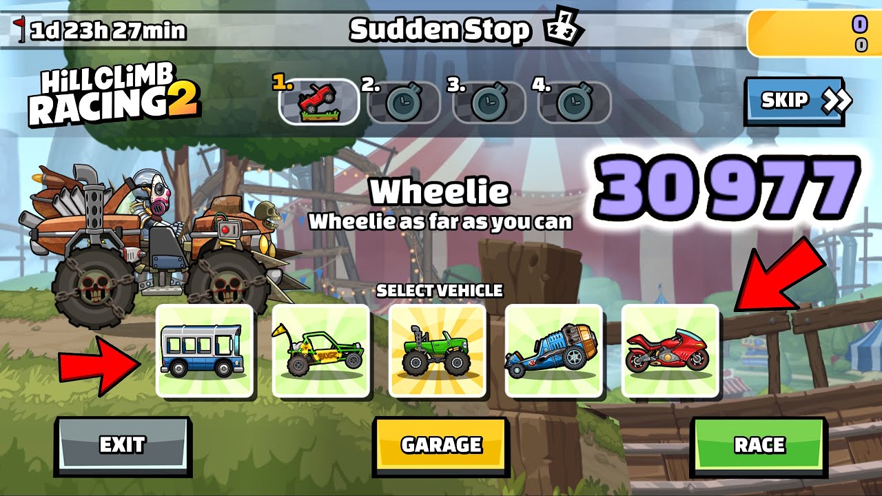 Hill Climb Racing 2 – 30977 (31731) points in SUDDEN STOP Team Event