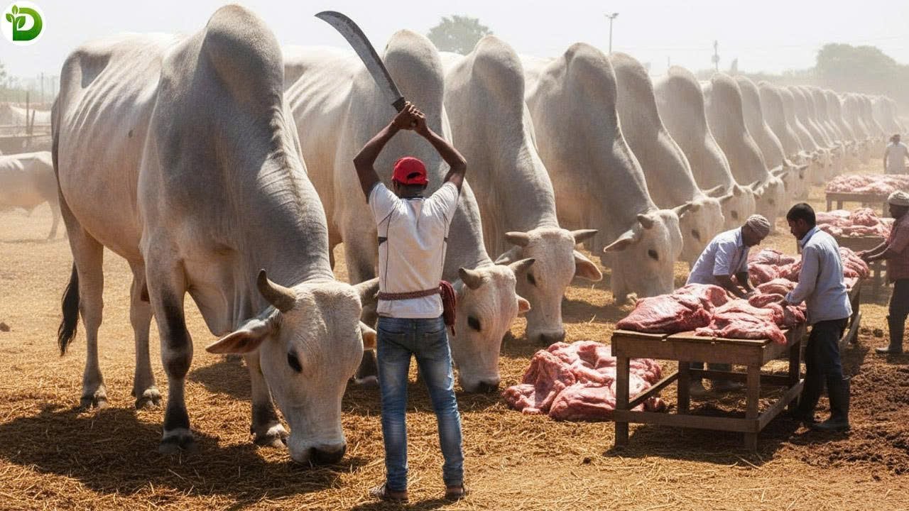 Unbelievable Giant Cattle Slaughterhouse! Amazing Giant Cow Farm | Farming Documentary